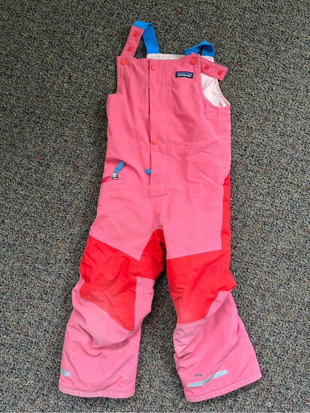 Patagonia Pink with Red Accent Kids Snow Overalls